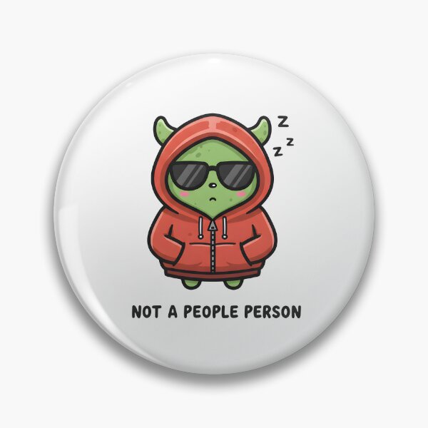 Item preview, Not a People Person | Kawaii Monster in Hoodie and Shades designed and sold by SeGoArtDesign.