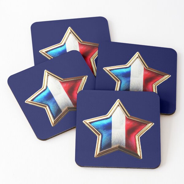 Item preview, France Pride - Shiny Tricolore Star Design designed and sold by Highlandkings.