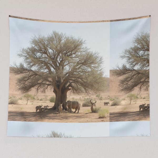 Item preview, Desert Sanctuary - Wildlife Tree Art Print designed and sold by TreatLLC.