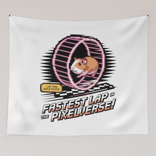 Item preview, Fastest Lap in the Pixelverse - Retro Gaming Hamster designed and sold by NaturePixel.