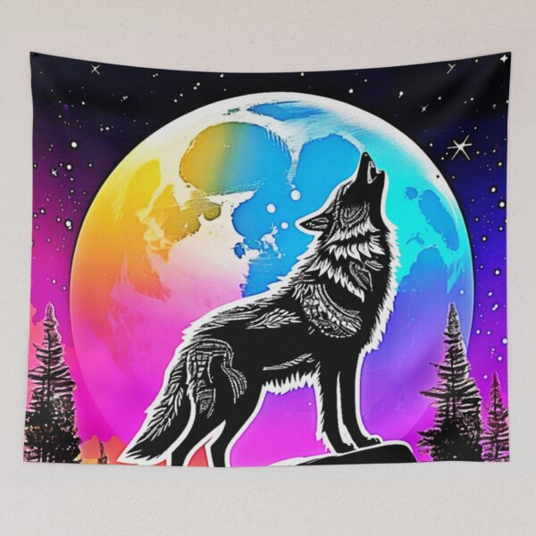 Item preview, Lunar Wolf Serenade Design designed and sold by Health And Fitness Posts e-Store.