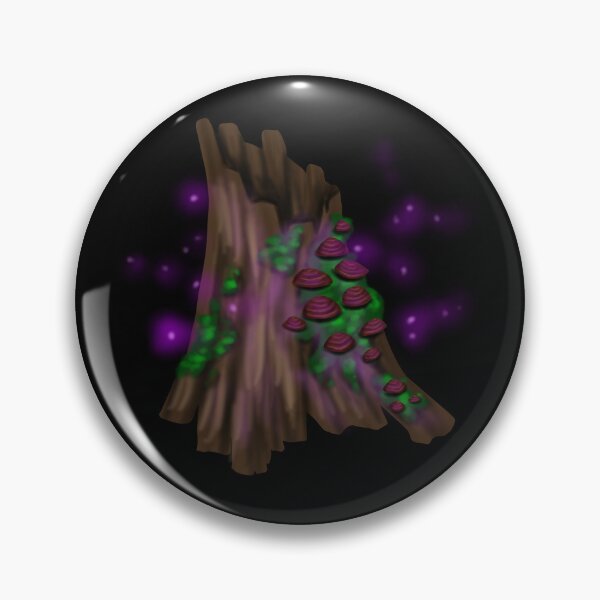 Item preview, Magical tree trunk with brown mushrooms, green moss and purple fireflies designed and sold by katecheerycake.