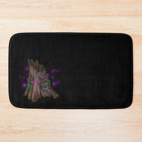 Item preview, Magical tree trunk with brown mushrooms, green moss and purple fireflies designed and sold by katecheerycake.