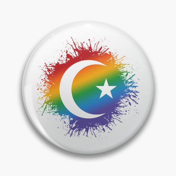 Item preview, Paint Splatter LGBTQ Pride Rainbow Star and Crescent Symbol designed and sold by LiveLoudGraphic.