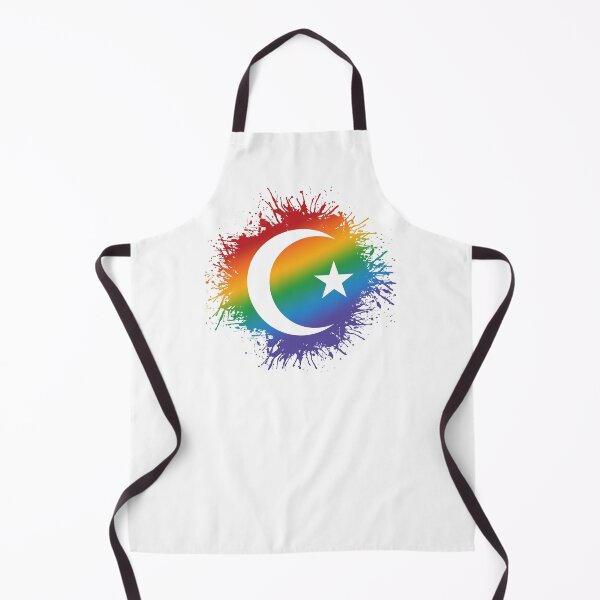 Item preview, Paint Splatter LGBTQ Pride Rainbow Star and Crescent Symbol designed and sold by LiveLoudGraphic.