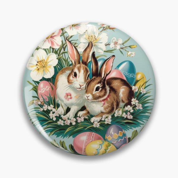 Item preview, Vintage easter print bunnies designed and sold by DollyPopPrints.