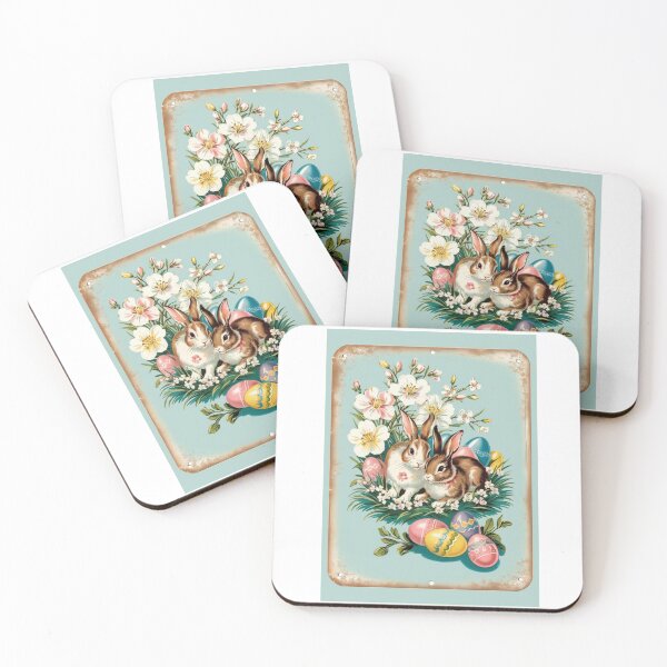 Item preview, Vintage easter print bunnies designed and sold by DollyPopPrints.