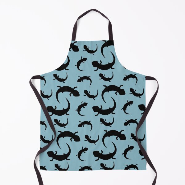 Item preview, Three-Legged Lizards (Black on Blue) designed and sold by Smol Poro.