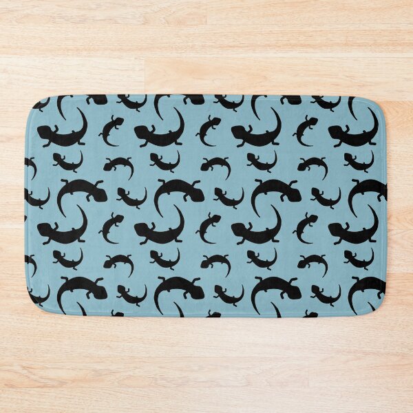 Item preview, Three-Legged Lizards (Black on Blue) designed and sold by Smol Poro.