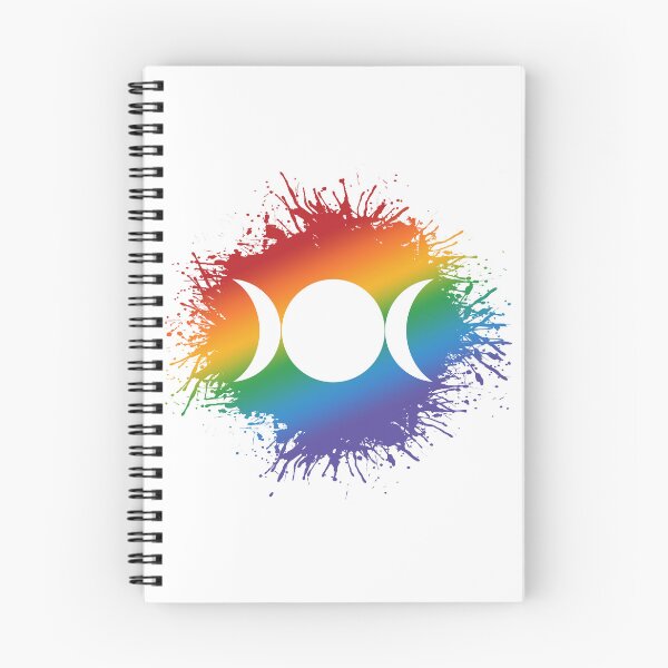 Item preview, Paint Splatter LGBTQ Pride Rainbow Triple Goddess Moon Symbol designed and sold by LiveLoudGraphic.