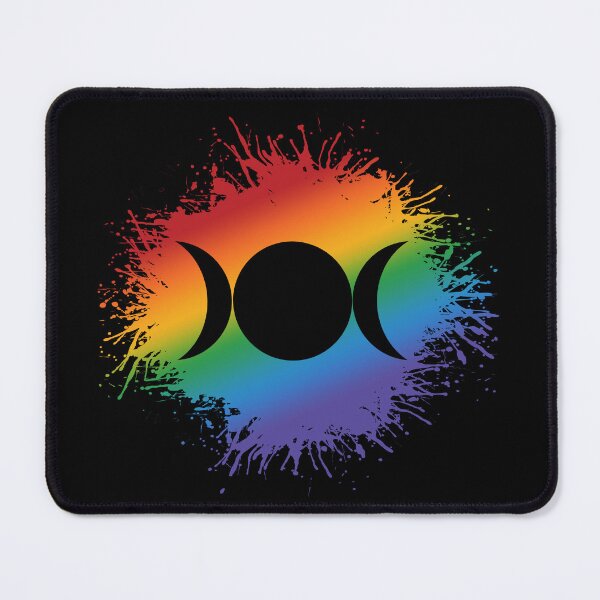 Item preview, Paint Splatter LGBTQ Pride Rainbow Triple Goddess Moon Symbol designed and sold by LiveLoudGraphic.