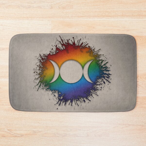 Item preview, Paint Splatter LGBTQ Pride Rainbow Triple Goddess Moon Symbol designed and sold by LiveLoudGraphic.