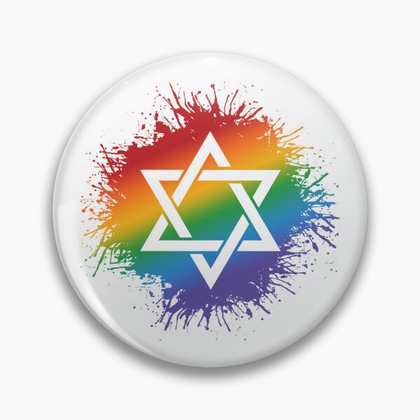 Item preview, Paint Splatter LGBTQ Pride Rainbow Star of David Symbol designed and sold by LiveLoudGraphic.