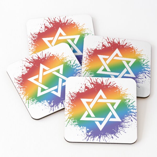 Item preview, Paint Splatter LGBTQ Pride Rainbow Star of David Symbol designed and sold by LiveLoudGraphic.