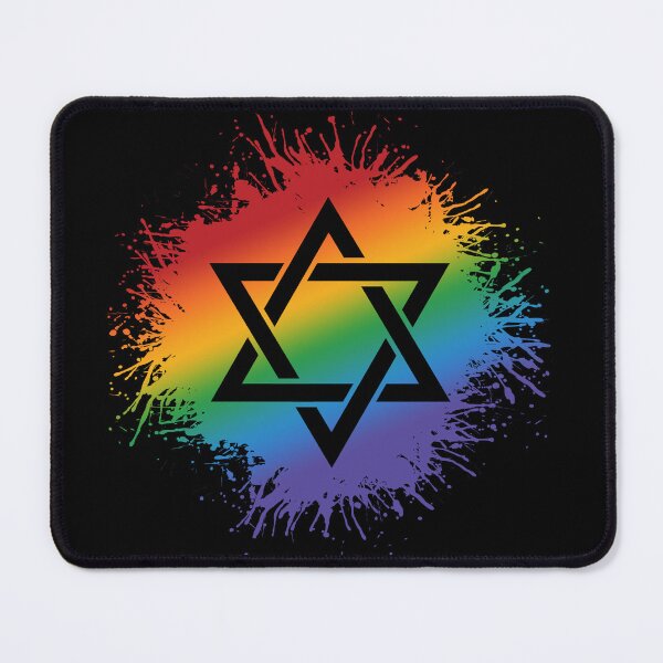 Item preview, Paint Splatter LGBTQ Pride Rainbow Star of David Symbol designed and sold by LiveLoudGraphic.