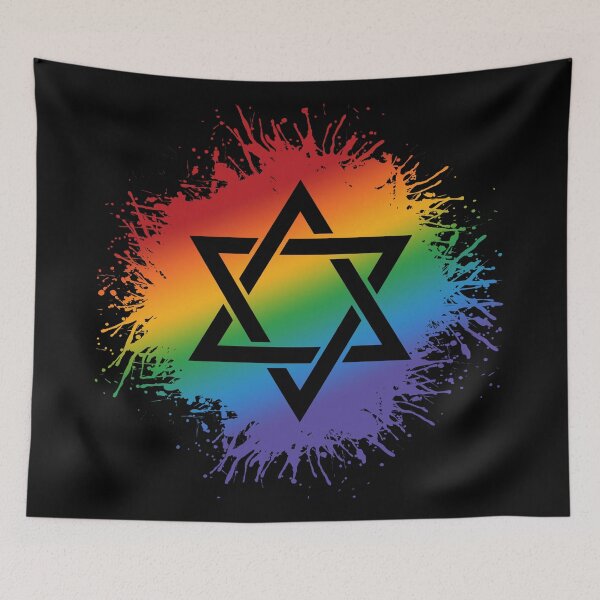 Artikelvorschau, Farbspritzer LGBTQ Pride Regenbogen Davidstern Symbol entworfen und verkauft von LiveLoudGraphic.