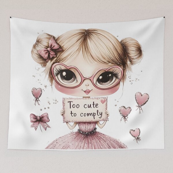 Item preview, Too Cute to Comply – Coquette Rebellion in Pink designed and sold by AI-Only Creations.