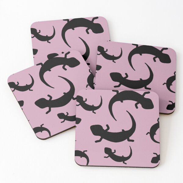 Item preview, Three-Legged Lizards (Black on Pink) designed and sold by Smol Poro.