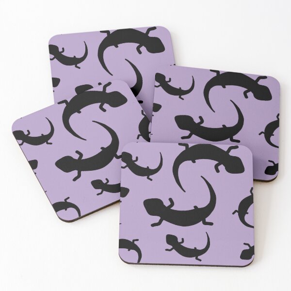 Item preview, Three-Legged Lizards (Black on Purple) designed and sold by Smol Poro.