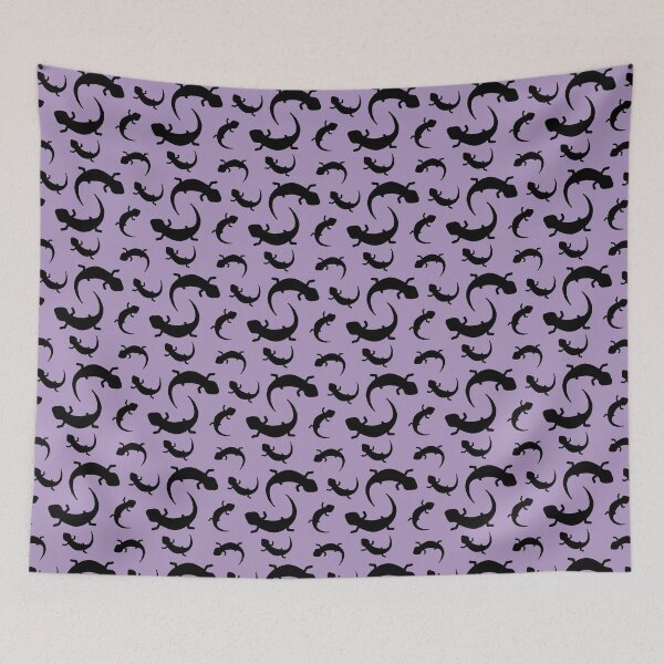Item preview, Three-Legged Lizards (Black on Purple) designed and sold by Smol Poro.