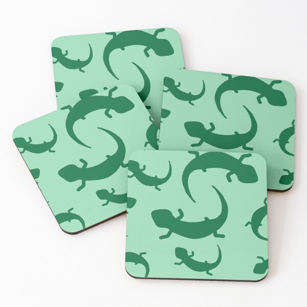 Item preview, Three-Legged Lizards (Green on Green) designed and sold by Smol Poro.