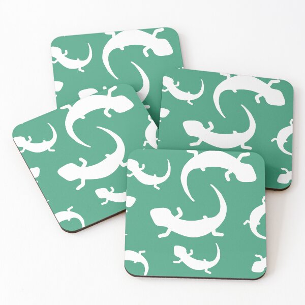 Item preview, Three-Legged Lizards (White on Green) designed and sold by Smol Poro.