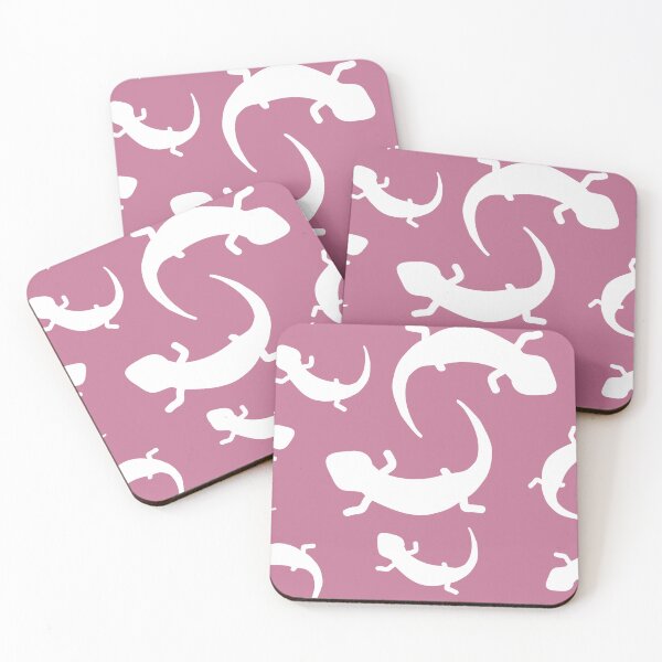 Item preview, Three-Legged Lizards (White on Pink) designed and sold by Smol Poro.