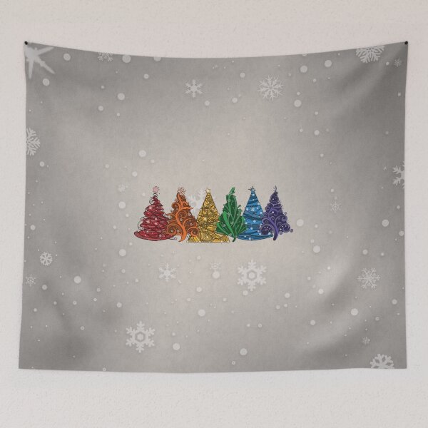 Item preview, Row of Six LGBTQ Pride Rainbow Christmas Trees Vector designed and sold by LiveLoudGraphic.