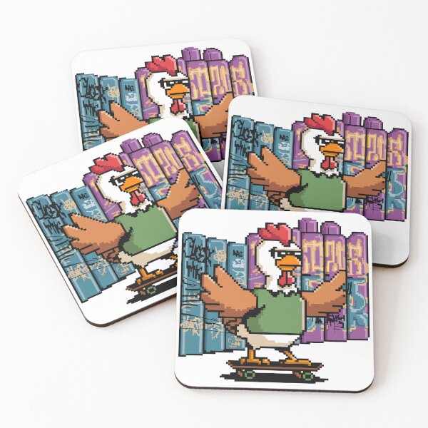 Item preview, Skater Chicken - Cool Retro Pixel Art designed and sold by NaturePixel.
