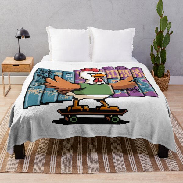 Item preview, Skater Chicken - Cool Retro Pixel Art designed and sold by NaturePixel.