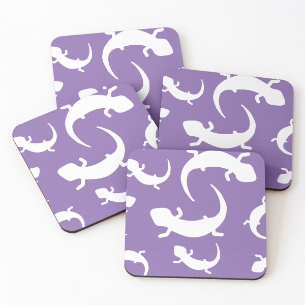Item preview, Three-Legged Lizards (White on Purple) designed and sold by Smol Poro.
