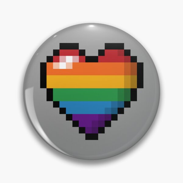 Item preview, Large Pixel Heart Design in LGBTQ Rainbow Pride Flag Colors designed and sold by LiveLoudGraphic.