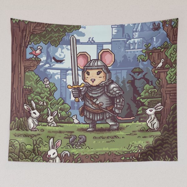 Item preview, Medieval Mouse Knight - Fantasy Pixel Art designed and sold by NaturePixel.