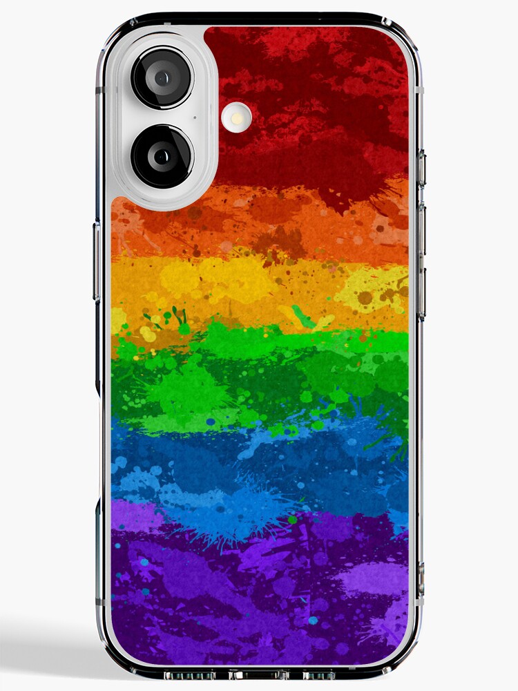 Abstract Paint Splatter LGBTQ Pride Rainbow Flag Background