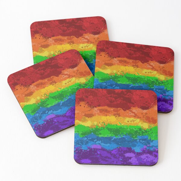 Item preview, Abstract Paint Splatter LGBTQ Pride Rainbow Flag Background designed and sold by LiveLoudGraphic.