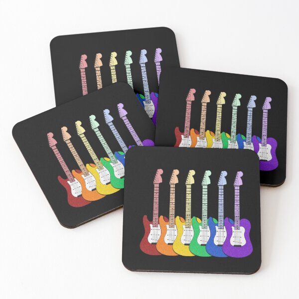 Item preview, Row of Six LGBTQ Pride Rainbow Guitars designed and sold by LiveLoudGraphic.