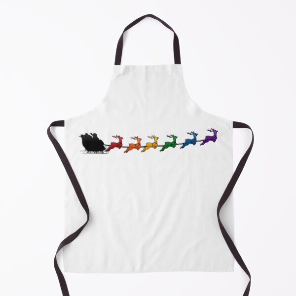 Item preview, Santa and Sleigh with LGBTQ Pride Rainbow Reindeer Christmas Design designed and sold by LiveLoudGraphic.
