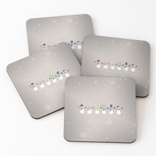 Item preview, Row of Six LGBTQ Pride Rainbow Snowpeople Winter Design designed and sold by LiveLoudGraphic.