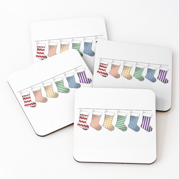 Item preview, Row of Six LGBTQ Pride Rainbow Christmas Stockings designed and sold by LiveLoudGraphic.