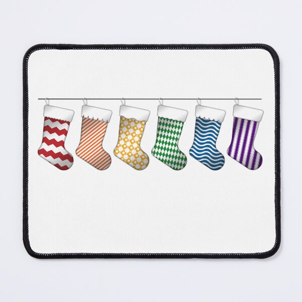Item preview, Row of Six LGBTQ Pride Rainbow Christmas Stockings designed and sold by LiveLoudGraphic.