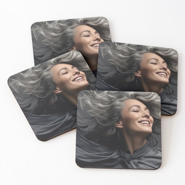 Item preview, Stylish Woman with Flowing Grey Hair designed and sold by anytka.
