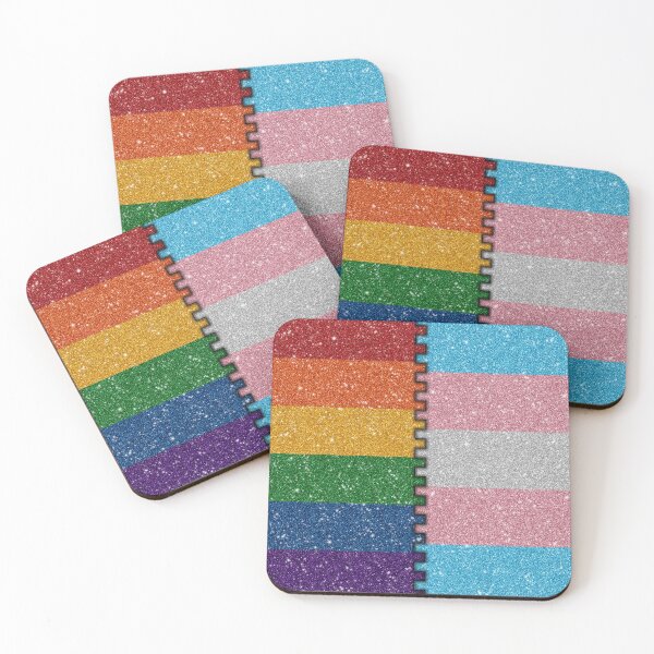 Item preview, Faux Glitter LGBTQ Rainbow and Transgender Pride Merge Flag Background designed and sold by LiveLoudGraphic.