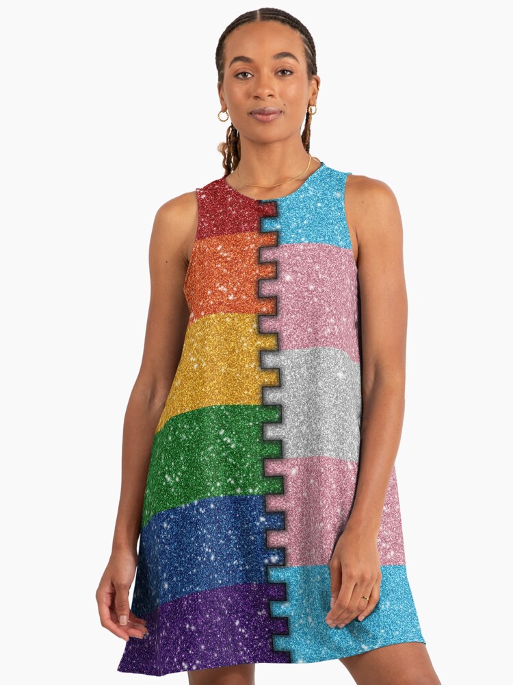 glitter rainbow dress Rainbow Sequin Ball Gown Dress for Girls - Rainbow / 3-4 Years (110cm)