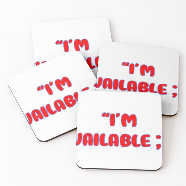 Item preview, “I’m Available;]” in Red designed and sold by StormBliss.