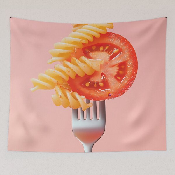 Item preview, Pasta, tomato on fork designed and sold by anytka.