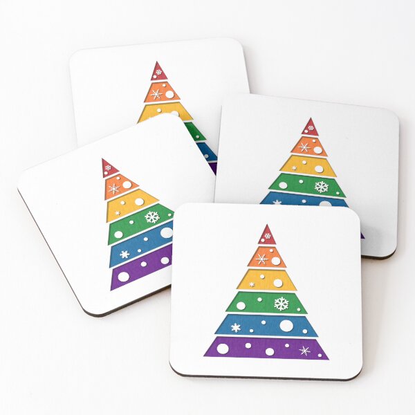 Item preview, Minimalist Christmas Tree in LGBTQIA Rainbow Pride Flag Colors designed and sold by LiveLoudGraphic.