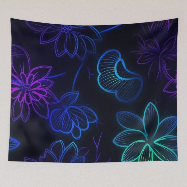 Item preview, Neon Floral Abstract Pattern designed and sold by bubblegoth.