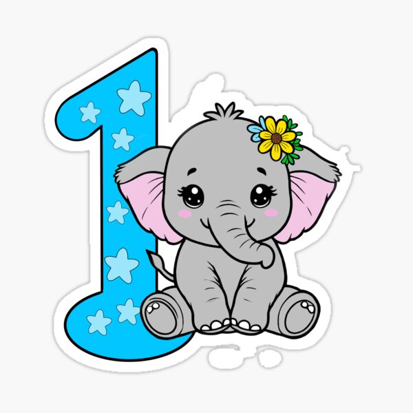 Item preview, “Sweet Elephant: One-derful Year” designed and sold by ArtistrybyJ.