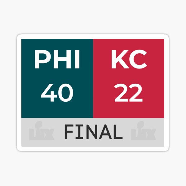 Aperçu de l'œuvre Super Bowl LIX (2025) - Eagles de Philadelphie (PHI 40) contre Chiefs de Kansas City (KC 22) créée et vendue par Love4Quotes.