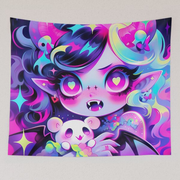 Item preview, Gothic Pastel Vampire Demon Anime Girl designed and sold by bubblegoth.
